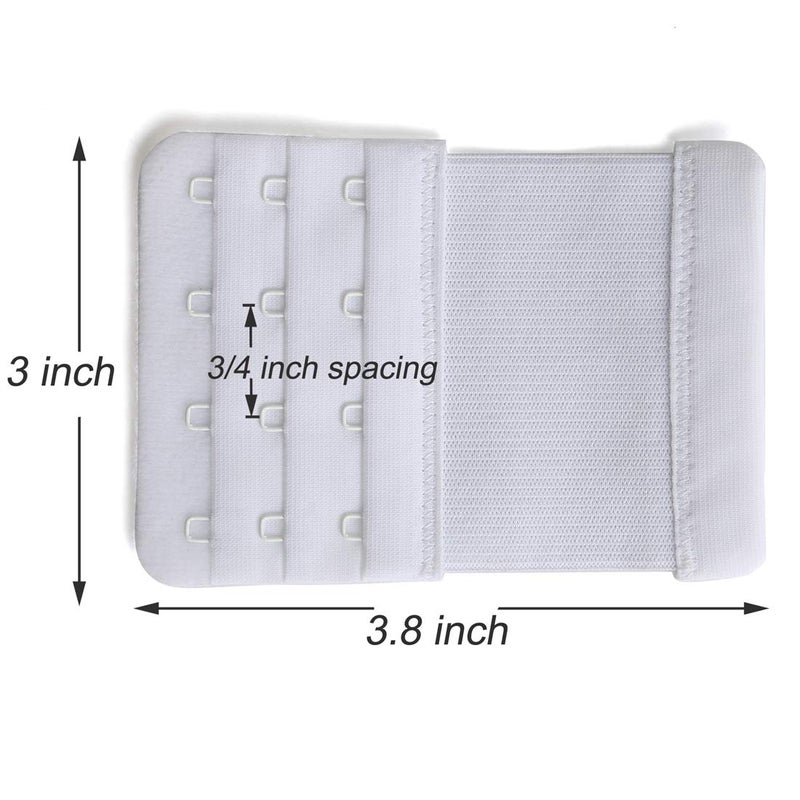 YARBAR Bra Extenders 4 Hook Stretchy Bra Strap Extender Soft and Comfortable, Pack of 3 - Image 3